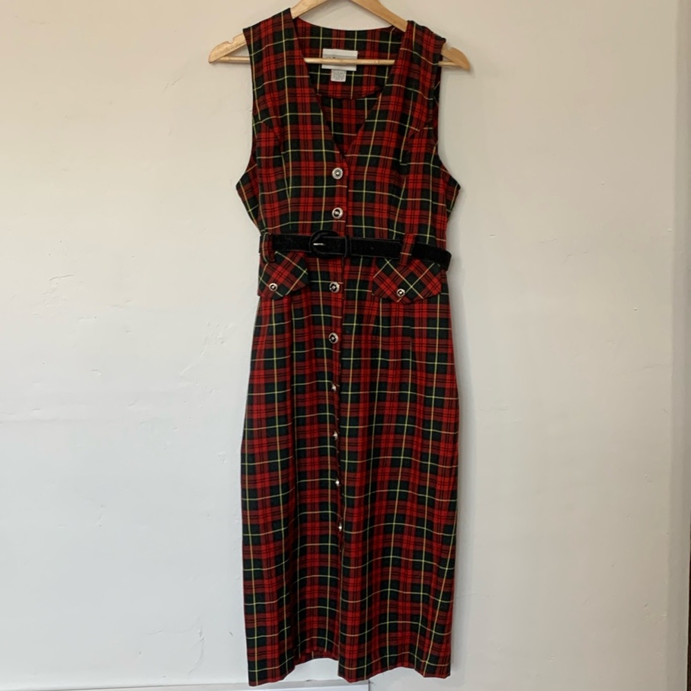 VINTAGE S. L. Fashions plaid fitted dress
